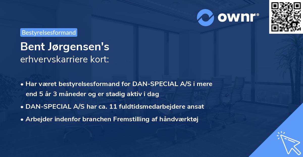 Bent Jørgensen's erhvervskarriere kort
