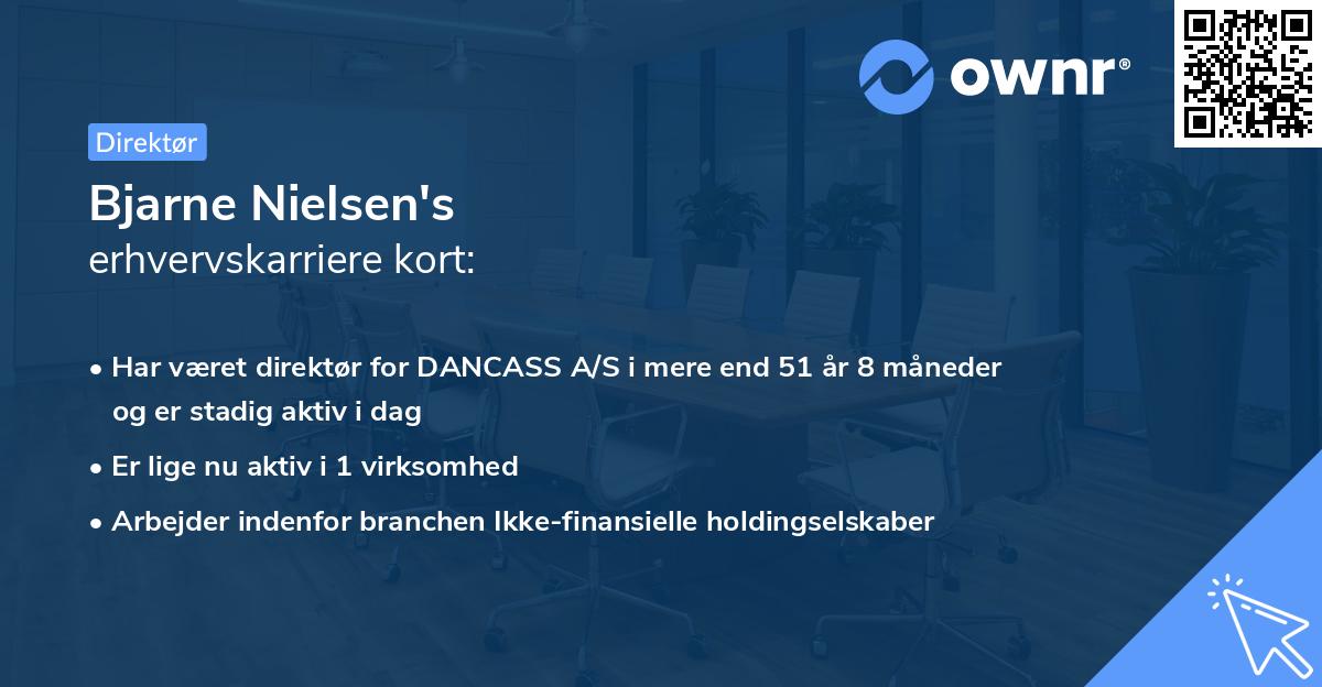 Bjarne Nielsen's erhvervskarriere kort