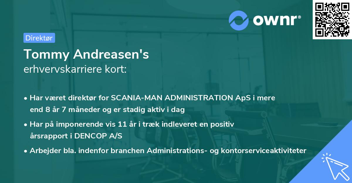 Tommy Andreasen's erhvervskarriere kort