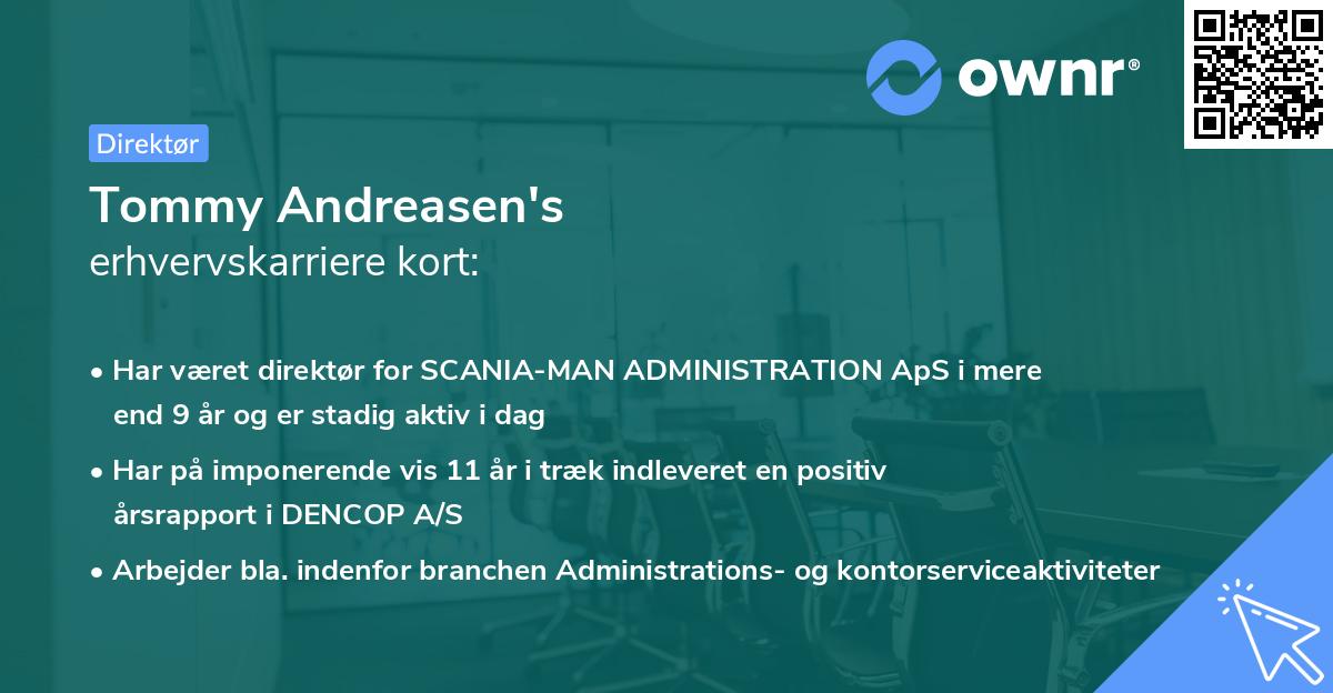 Tommy Andreasen's erhvervskarriere kort