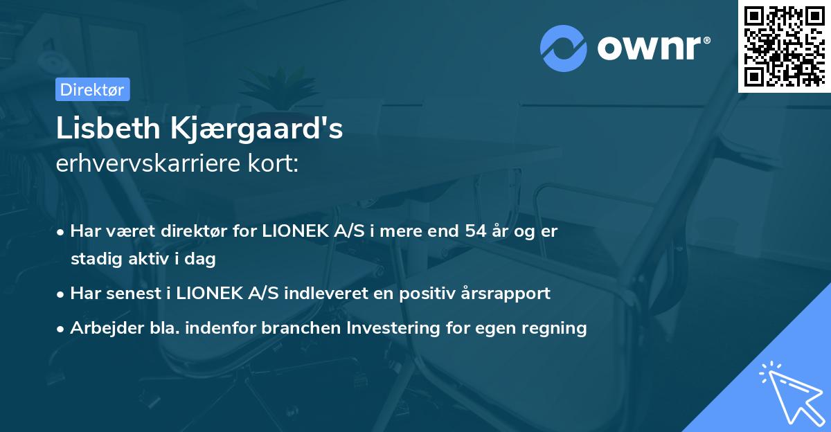 Lisbeth Kjærgaard's erhvervskarriere kort