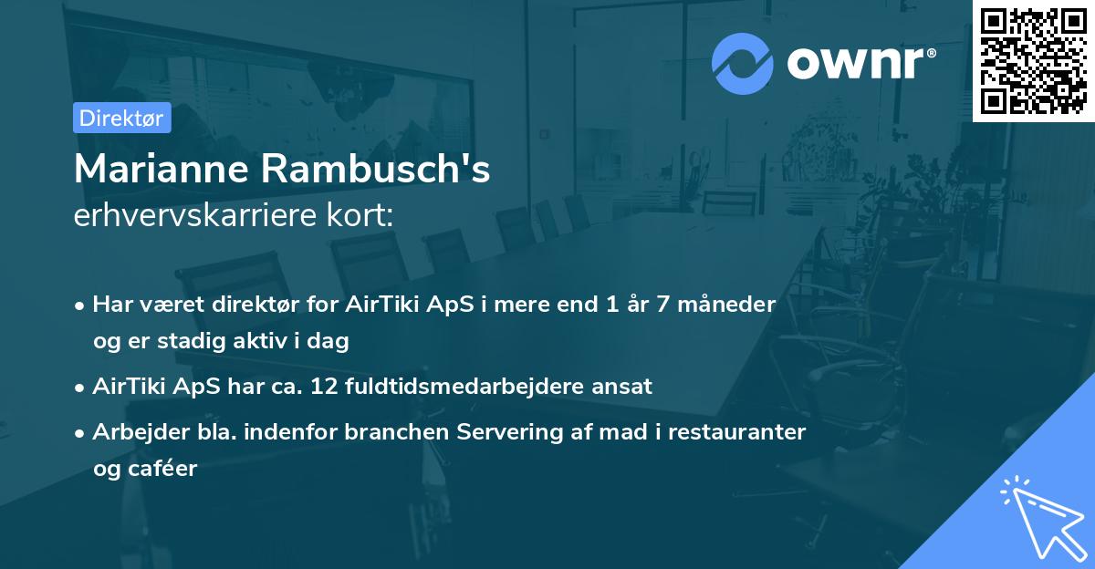 Marianne Rambusch's erhvervskarriere kort