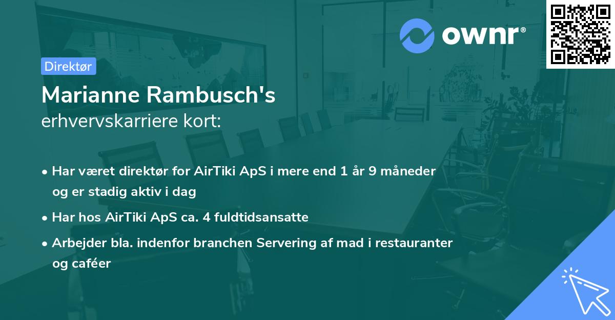 Marianne Rambusch's erhvervskarriere kort