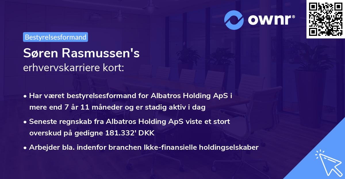 Søren Rasmussen's erhvervskarriere kort