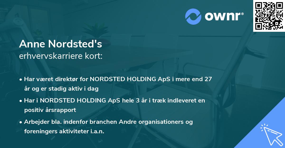 Anne Nordsted's erhvervskarriere kort