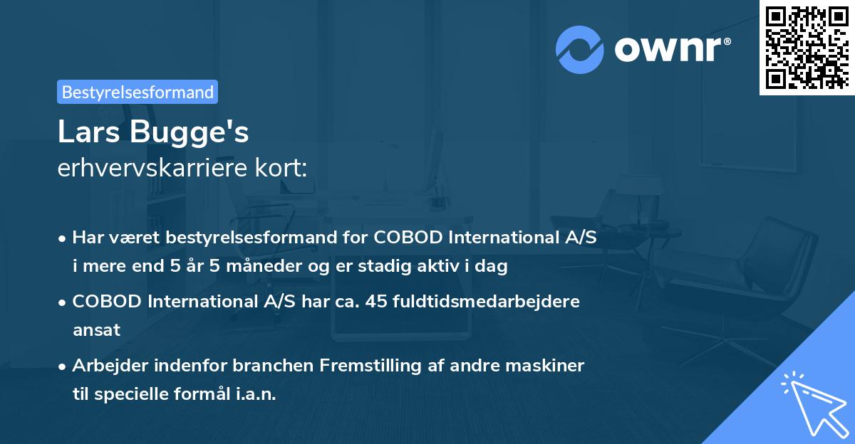 Lars Bugge's erhvervskarriere kort