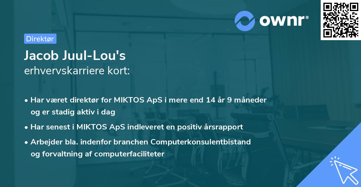Jacob Juul-Lou's erhvervskarriere kort
