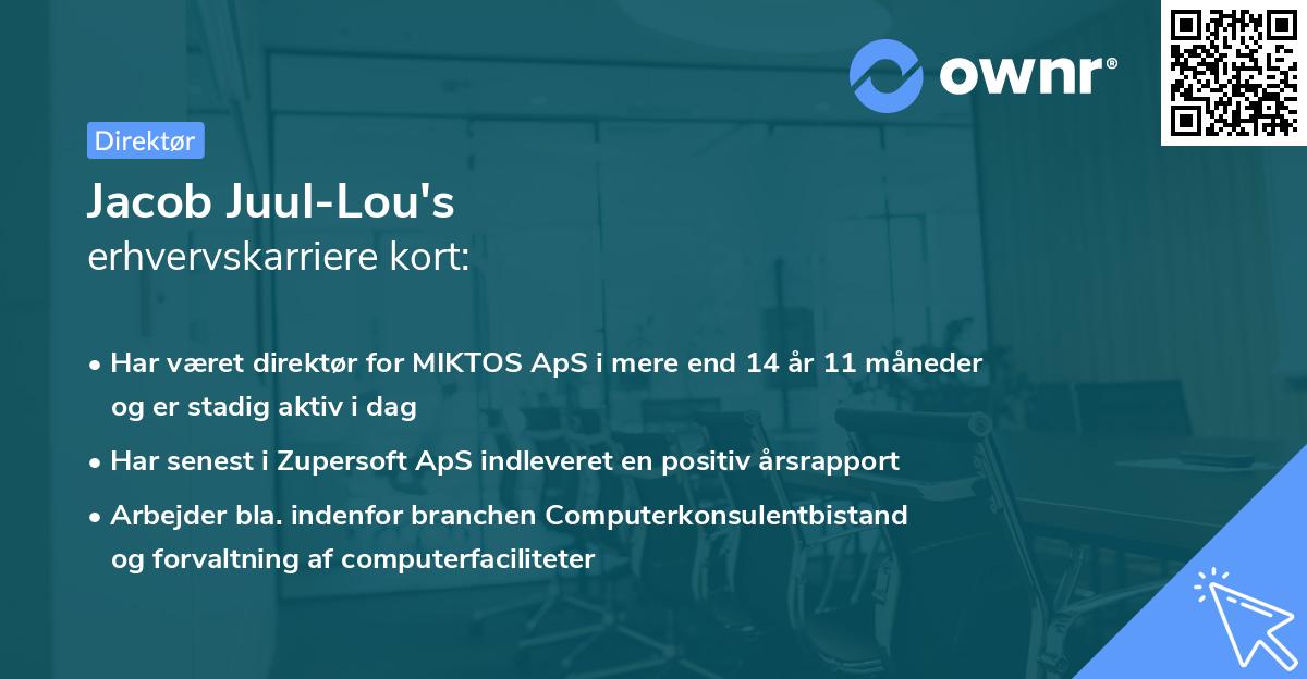 Jacob Juul-Lou's erhvervskarriere kort