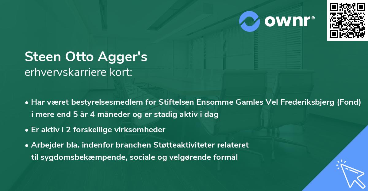 Steen Otto Agger's erhvervskarriere kort