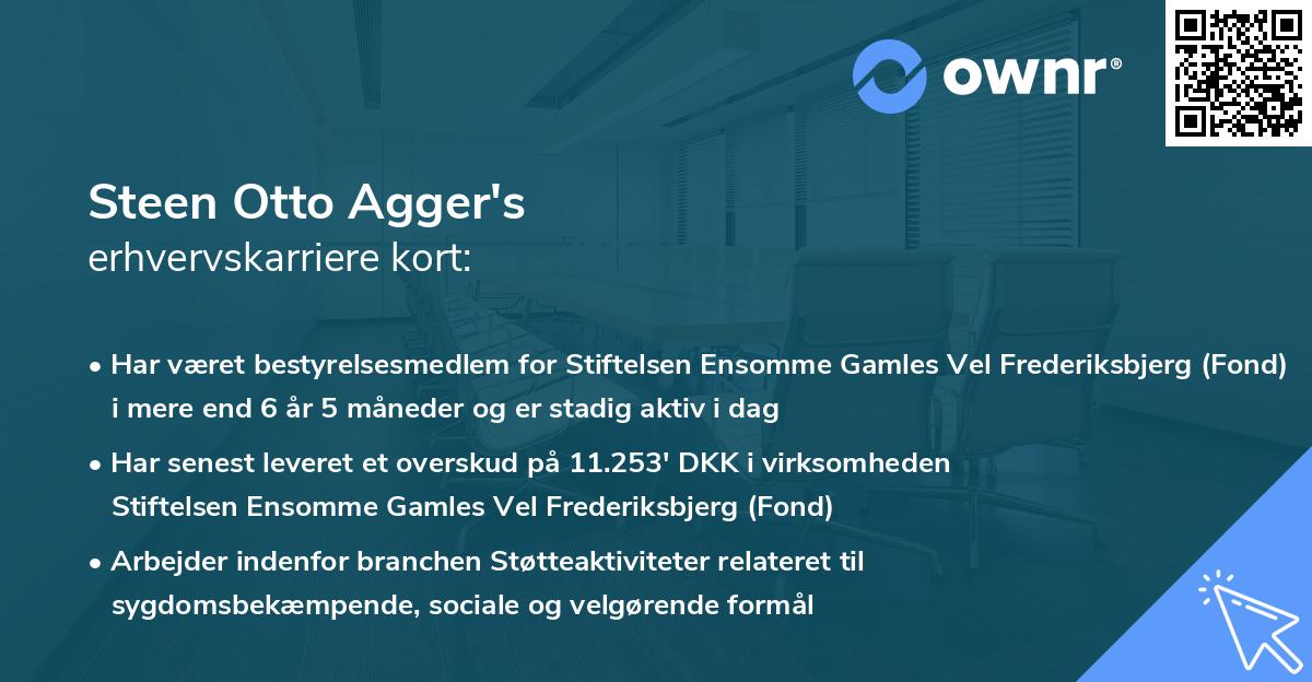 Steen Otto Agger's erhvervskarriere kort