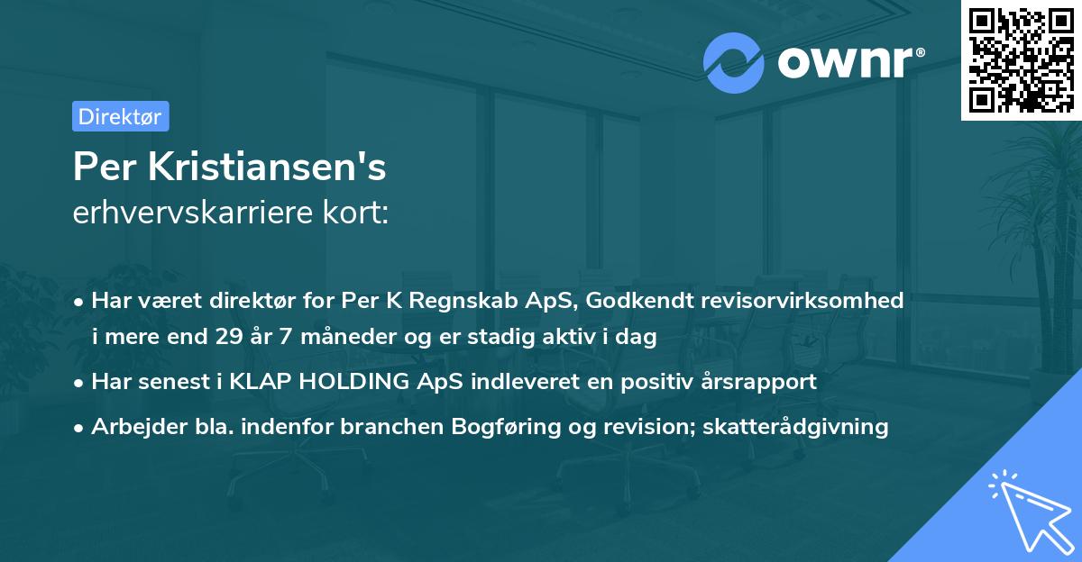 Per Kristiansen's erhvervskarriere kort