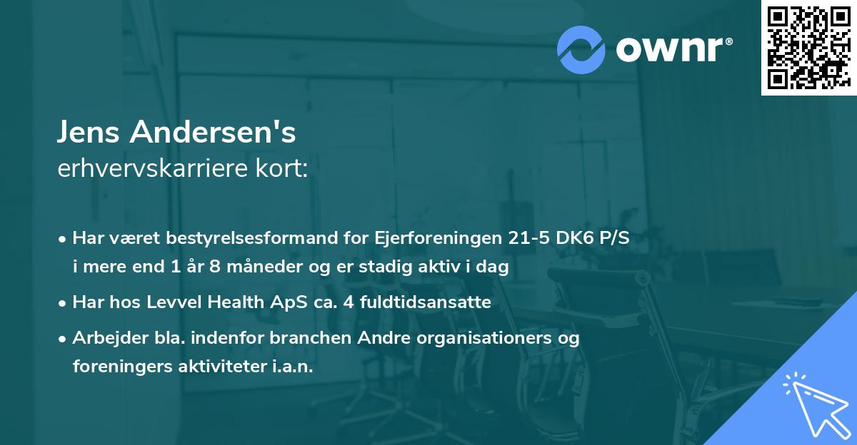 Jens Andersen's erhvervskarriere kort