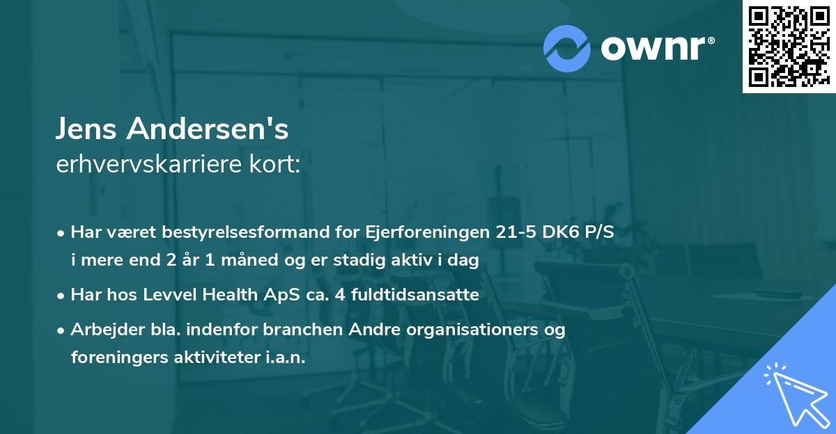 Jens Andersen's erhvervskarriere kort