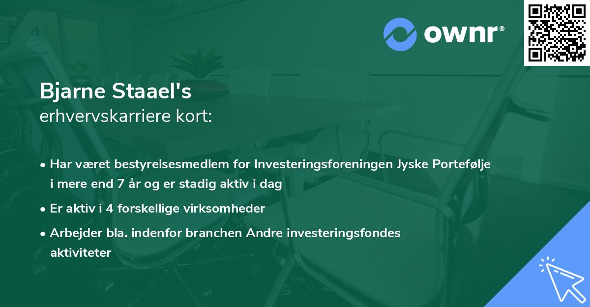 Bjarne Staael's erhvervskarriere kort