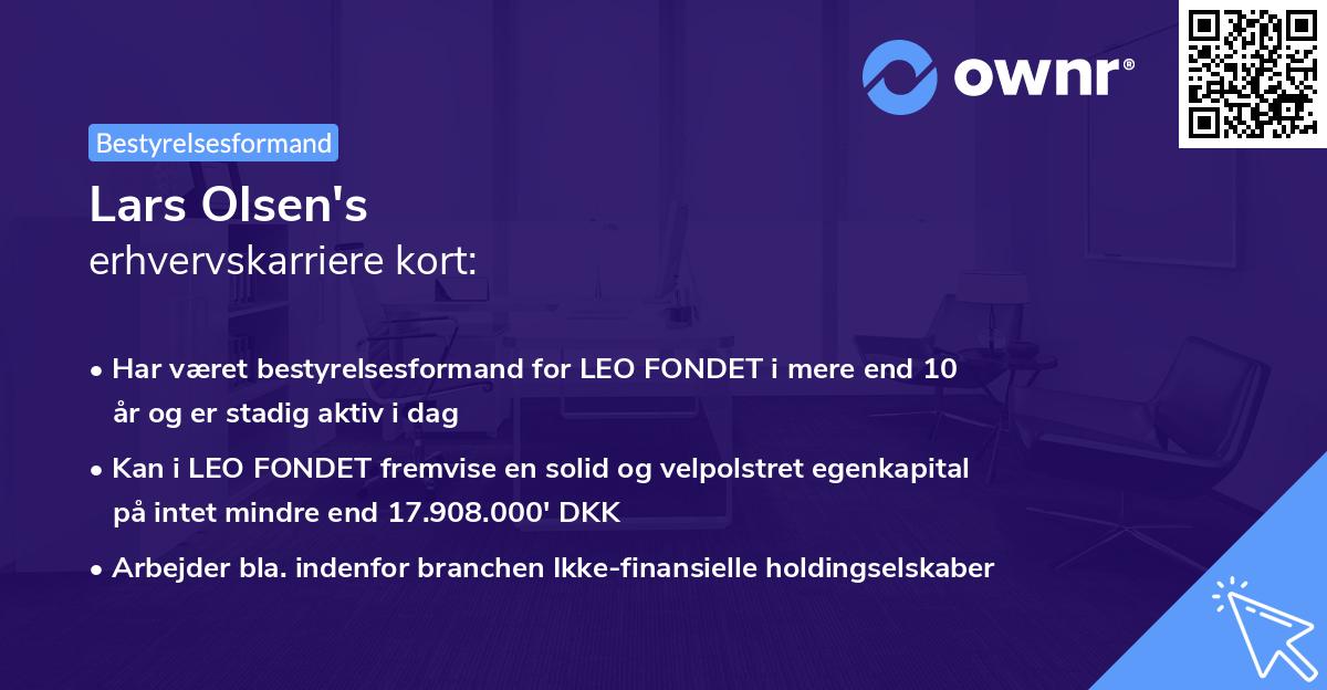 Lars Olsen's erhvervskarriere kort