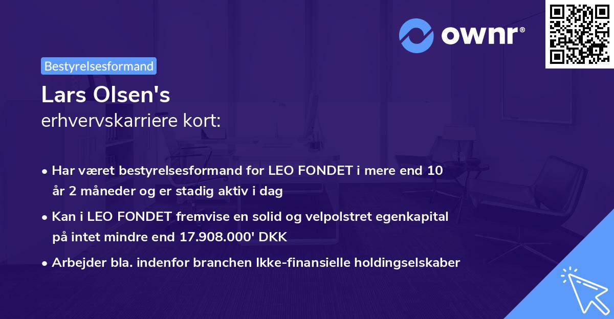 Lars Olsen's erhvervskarriere kort