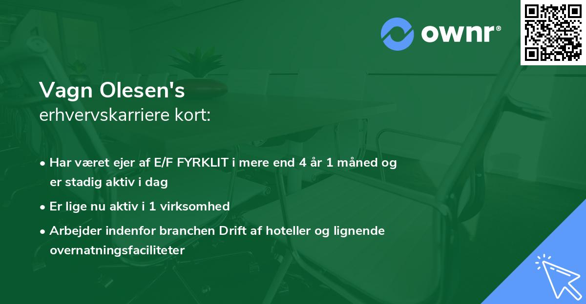 Vagn Olesen's erhvervskarriere kort