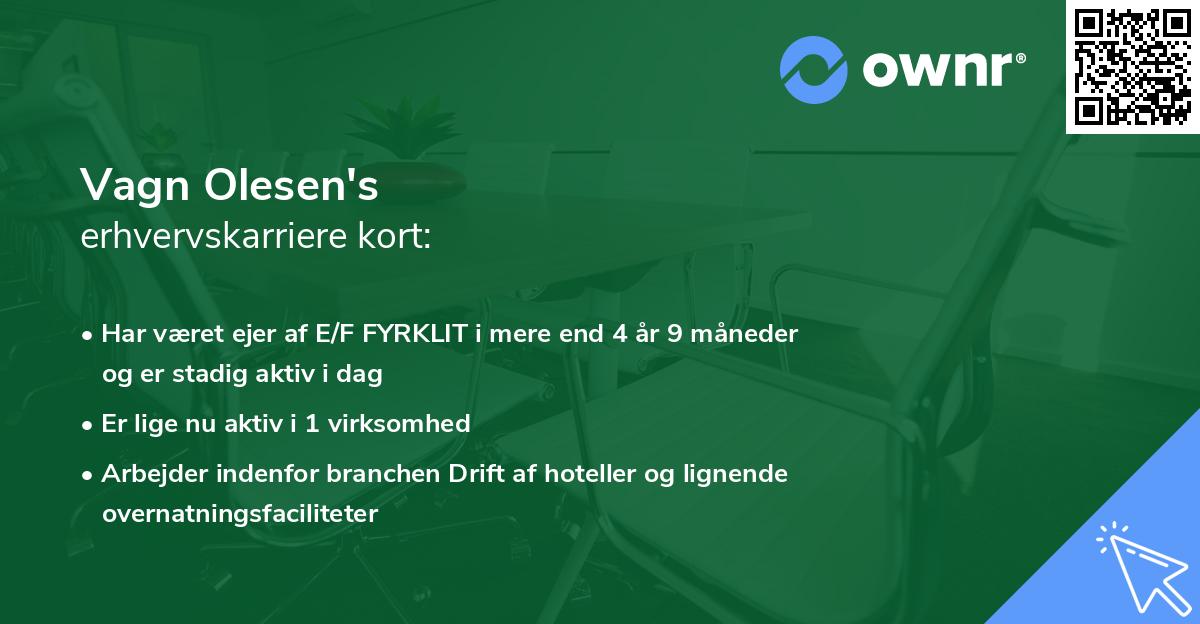 Vagn Olesen's erhvervskarriere kort