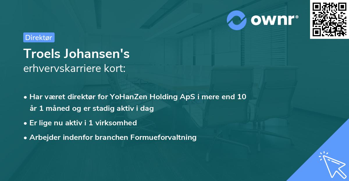Troels Johansen's erhvervskarriere kort