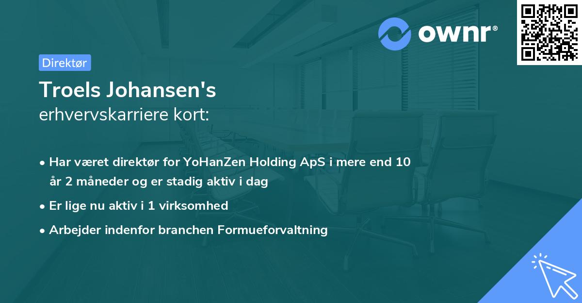 Troels Johansen's erhvervskarriere kort
