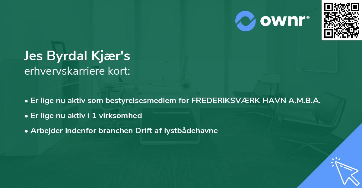 Jes Byrdal Kjær's erhvervskarriere kort