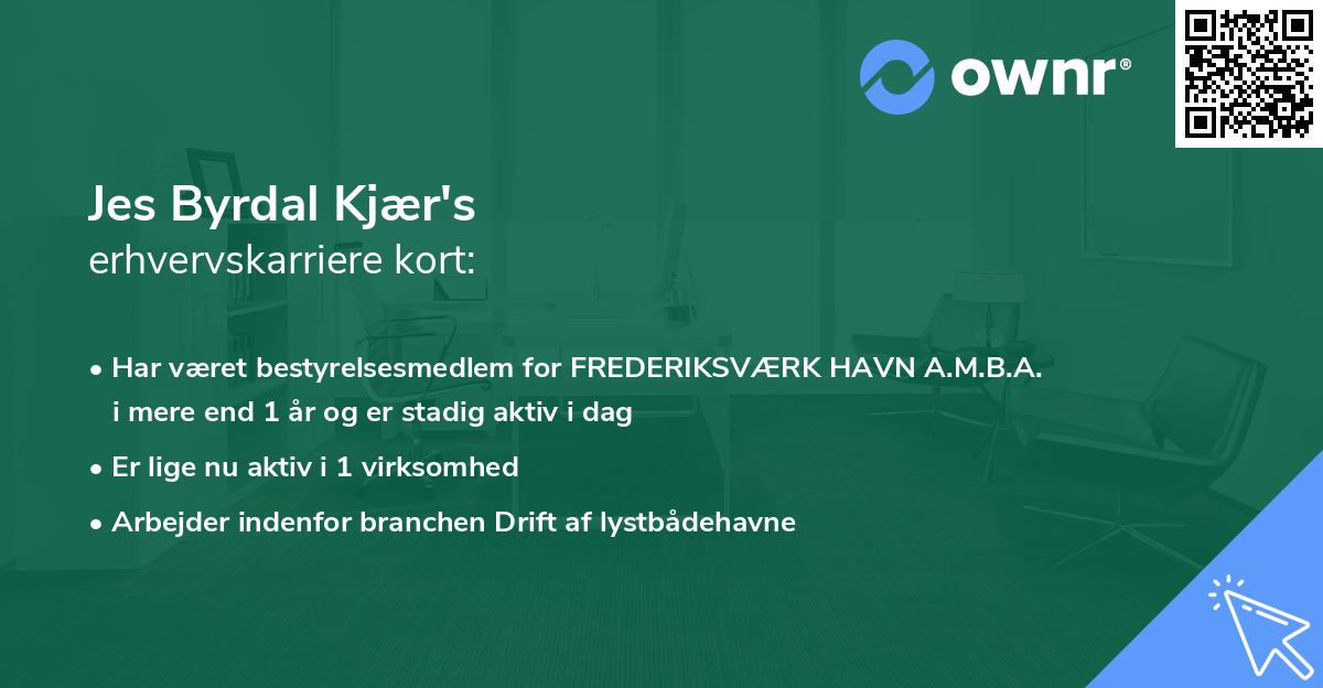 Jes Byrdal Kjær's erhvervskarriere kort