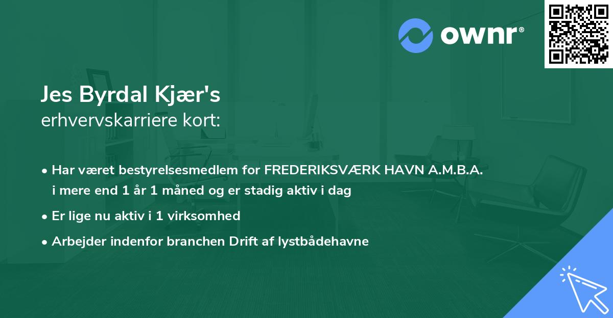 Jes Byrdal Kjær's erhvervskarriere kort