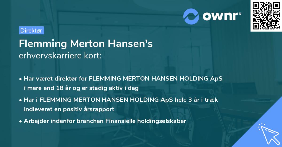 Flemming Merton Hansen's erhvervskarriere kort