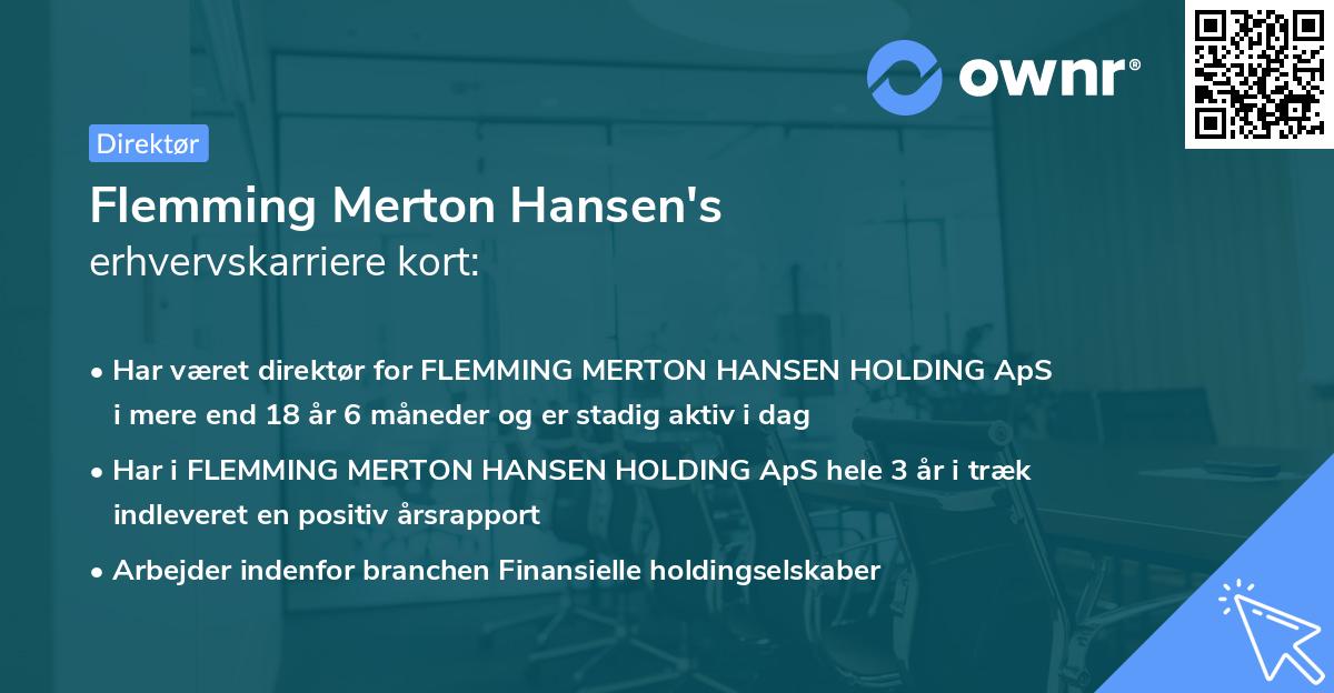 Flemming Merton Hansen's erhvervskarriere kort