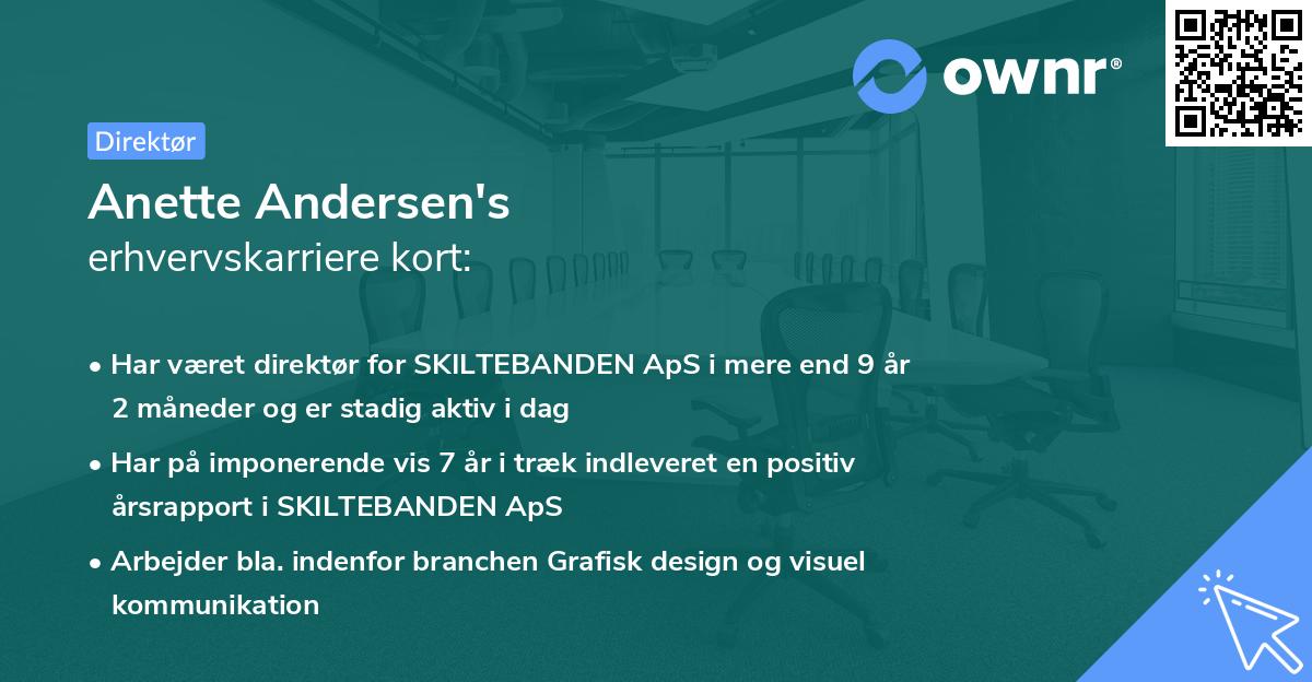 Anette Andersen's erhvervskarriere kort