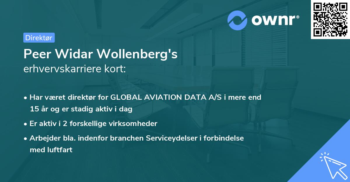 Peer Widar Wollenberg's erhvervskarriere kort
