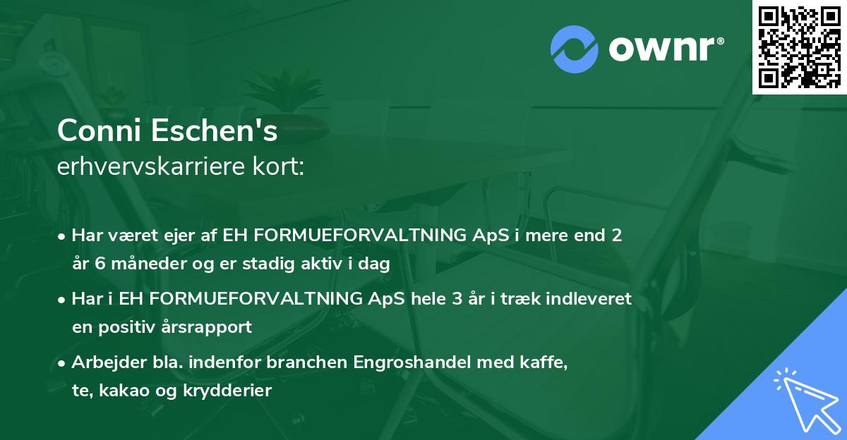 Conni Eschen's erhvervskarriere kort