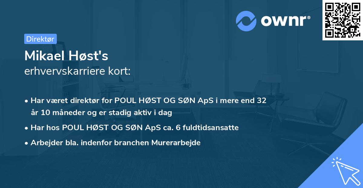 Mikael Høst's erhvervskarriere kort