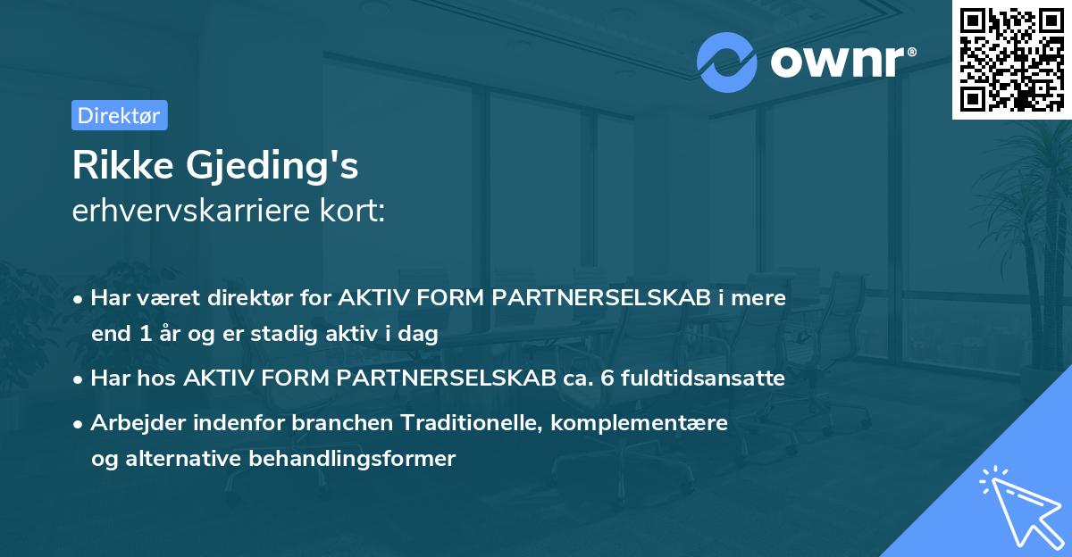 Rikke Gjeding's erhvervskarriere kort