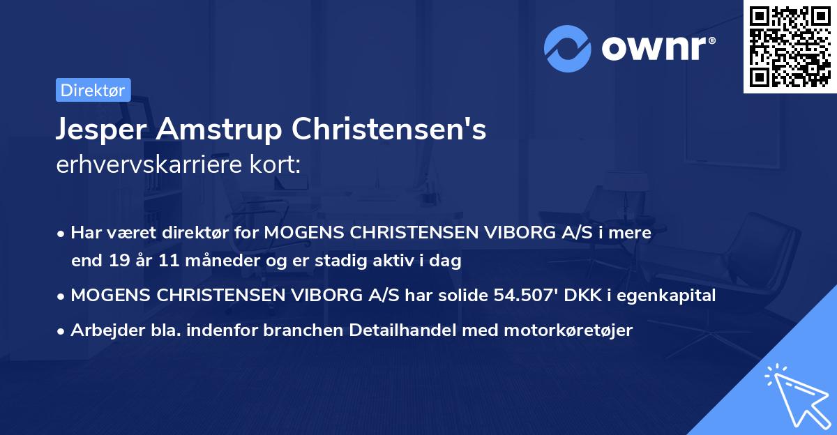 Jesper Amstrup Christensen's erhvervskarriere kort
