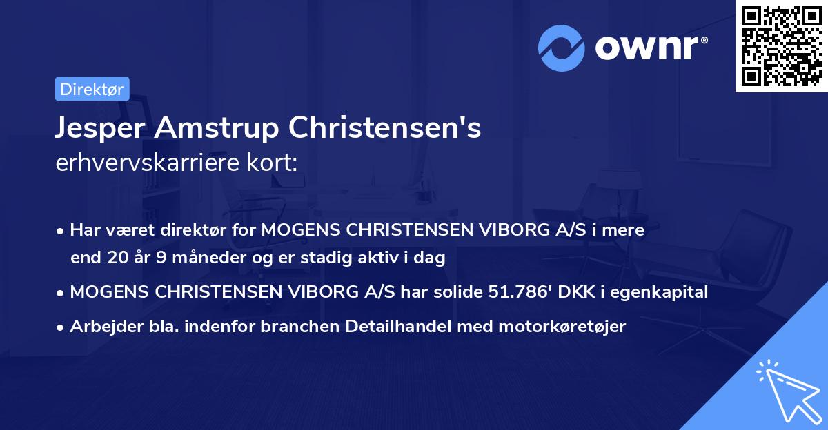 Jesper Amstrup Christensen's erhvervskarriere kort