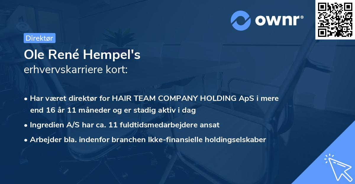 Ole René Hempel's erhvervskarriere kort