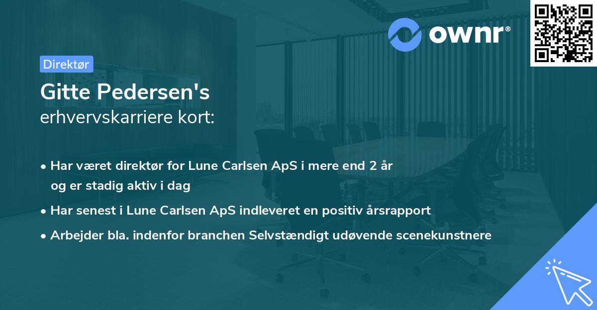 Gitte Pedersen's erhvervskarriere kort