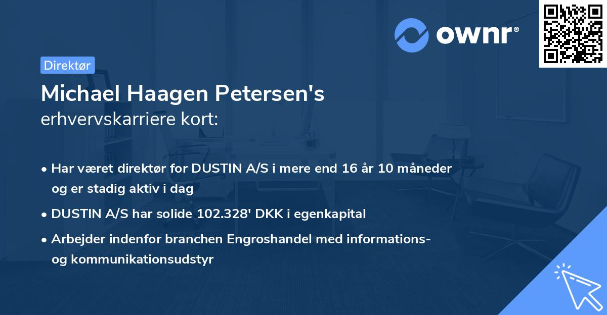 Michael Haagen Petersen's erhvervskarriere kort