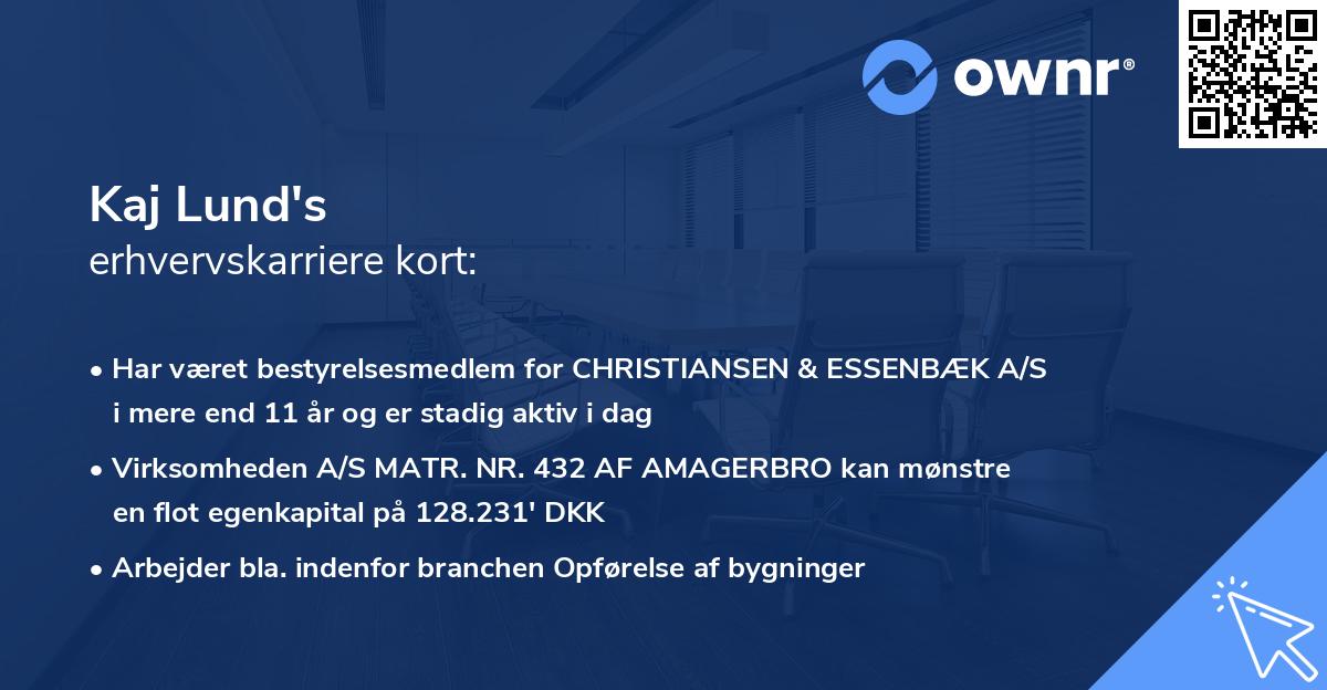 Kaj Lund's erhvervskarriere kort