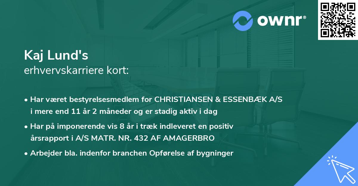 Kaj Lund's erhvervskarriere kort