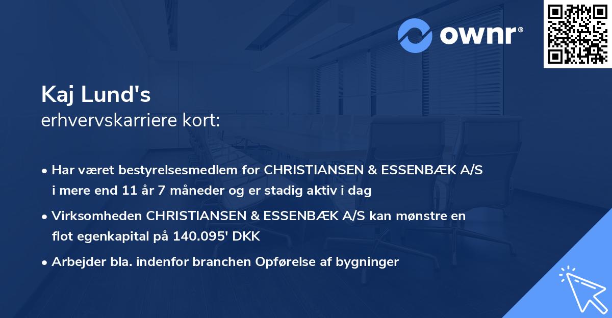 Kaj Lund's erhvervskarriere kort