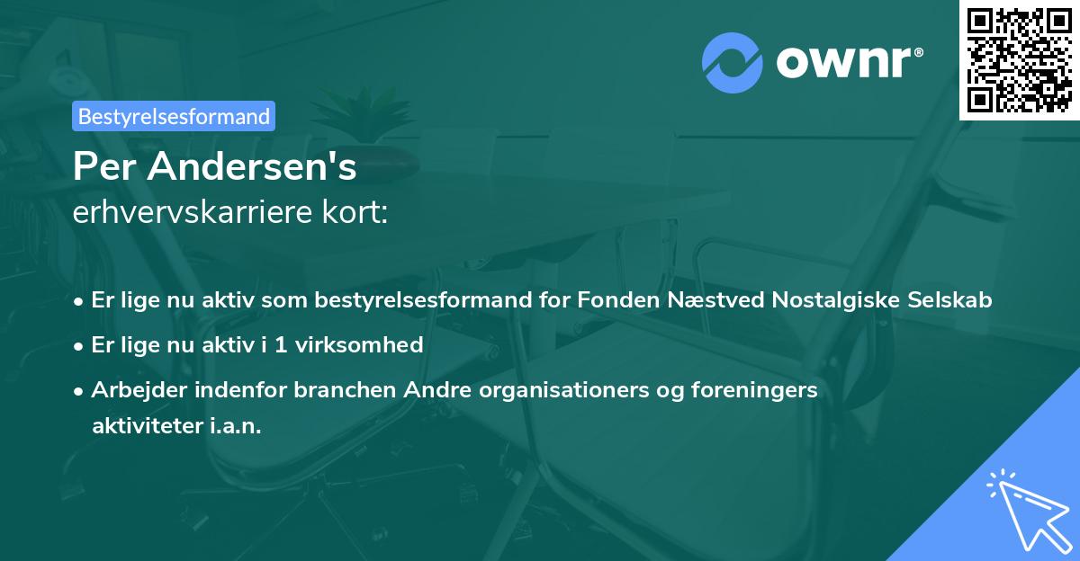 Per Andersen's erhvervskarriere kort