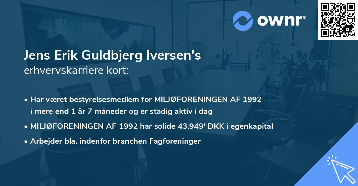Jens Erik Guldbjerg Iversen's erhvervskarriere kort