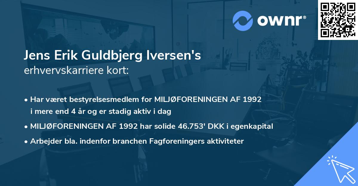 Jens Erik Guldbjerg Iversen's erhvervskarriere kort