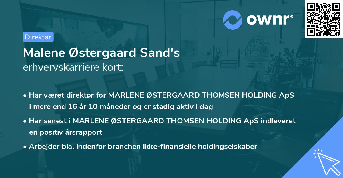 Malene Østergaard Sand's erhvervskarriere kort