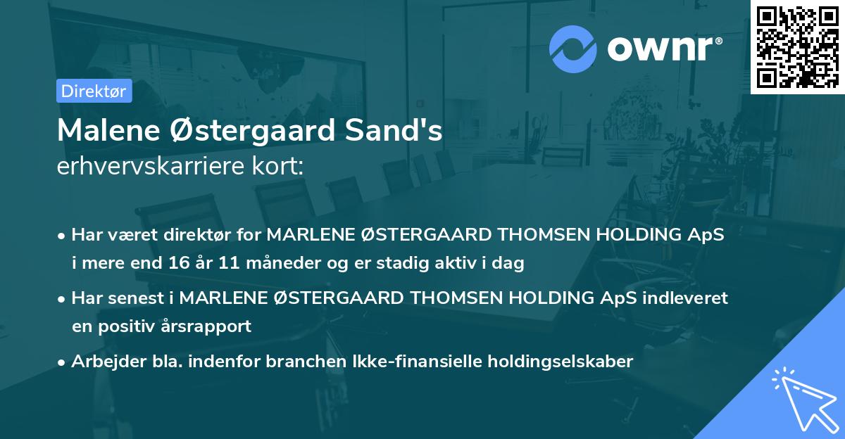 Malene Østergaard Sand's erhvervskarriere kort
