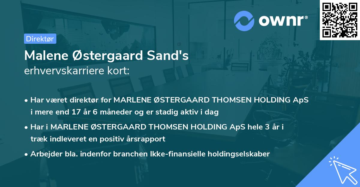 Malene Østergaard Sand's erhvervskarriere kort