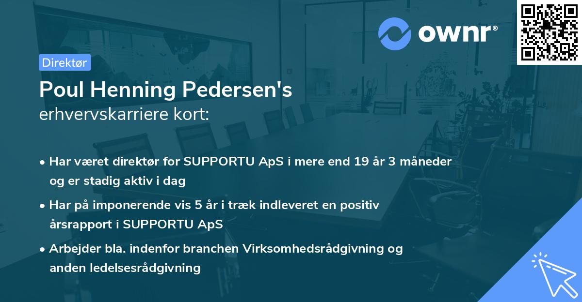 Poul Henning Pedersen's erhvervskarriere kort