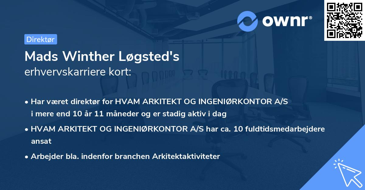 Mads Winther Løgsted's erhvervskarriere kort